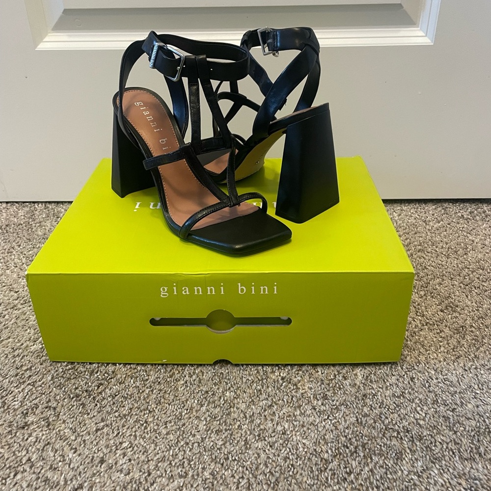 Gianni Bini Black Strappy Heels